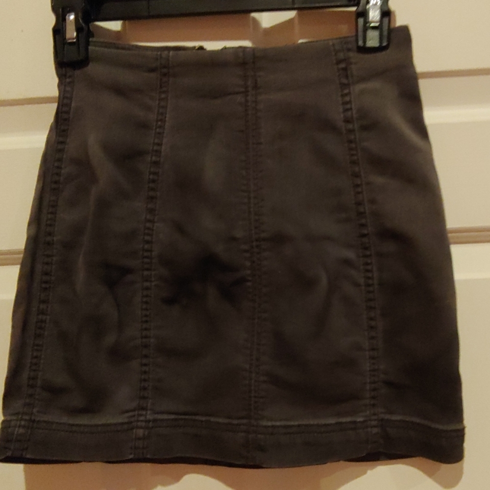 Free People gray denim mini skirt